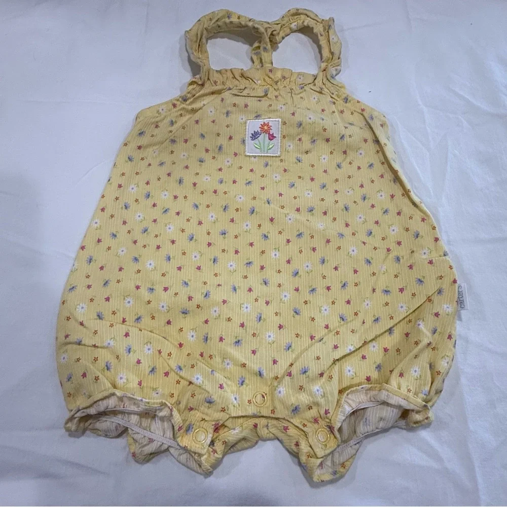 Y2K Carter's Sunny Floral Baby Romper Size 9-12 Months